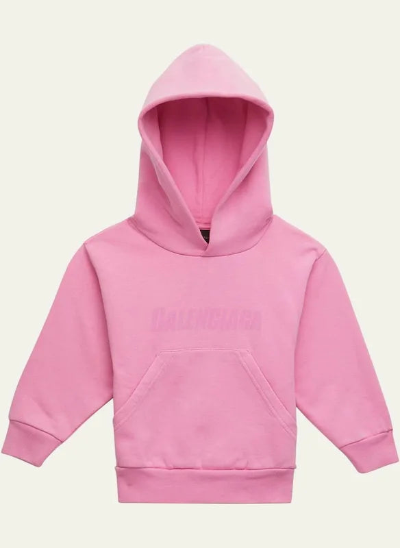 BALENCIAGA HOODIE KIDS CAPS MEDIUM MOLLETON PINK/PINK