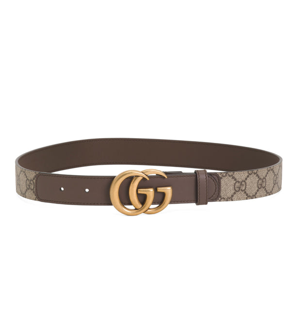 GUCCI
Women’s Made In Italy Supreme Canvas And Leather Gg Belt With Double G Buckle