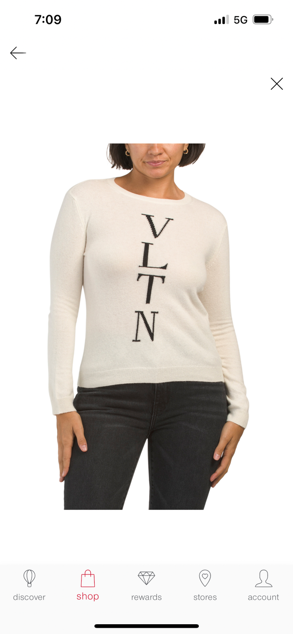 VALENTINO
Long Sleeve Crew Neck Sweater