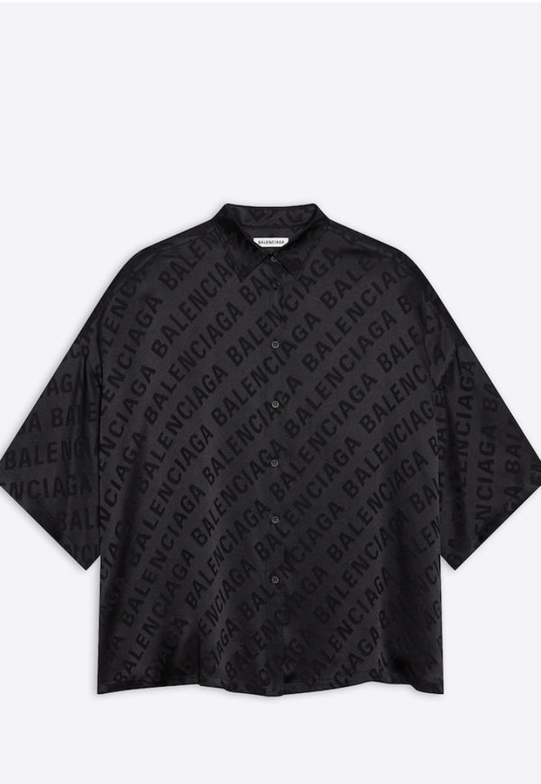 Balenciaga women’s all over print button up T-Shirt