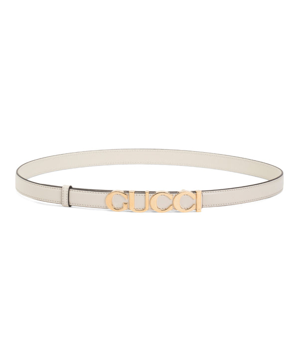 GUCCI
Women’s Made In Italy Leather Logo Buckle Thin Belt