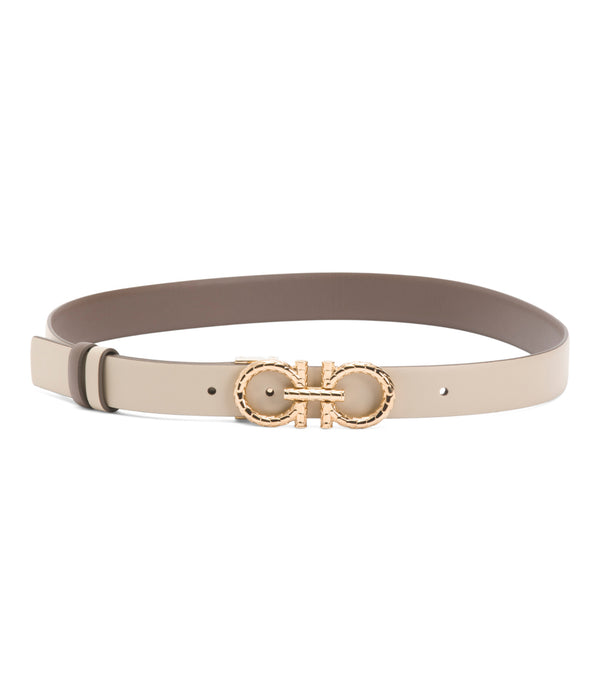 FERRAGAMO
Women’s Made In Italy Leather Two Tone Adjustable And Reversible Gancini Belt
