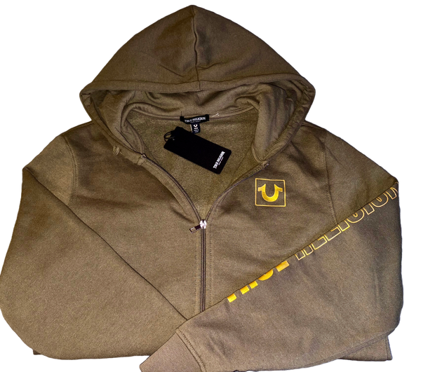 TRUE RELIGION HIGH DENSITY LOGO ZIP HOODIE