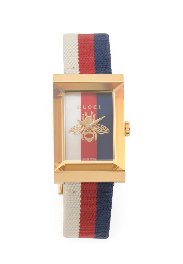 GUCCI
Watch
Women's Swiss Made G Frame Striped Leather Strap