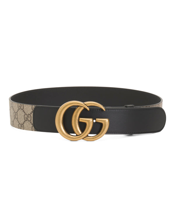 GUCCI
Women’s Made In Italy Canvas And Leather Gg Belt With Double G Buckle